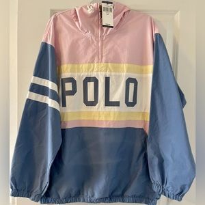 Polo Ralph Lauren Women's Multi Polo Spellout Oversize Windbreaker Jacket Sz S